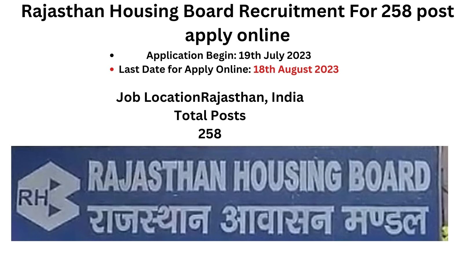 Rajasthan Housing Board Recruitment Exam Pattern