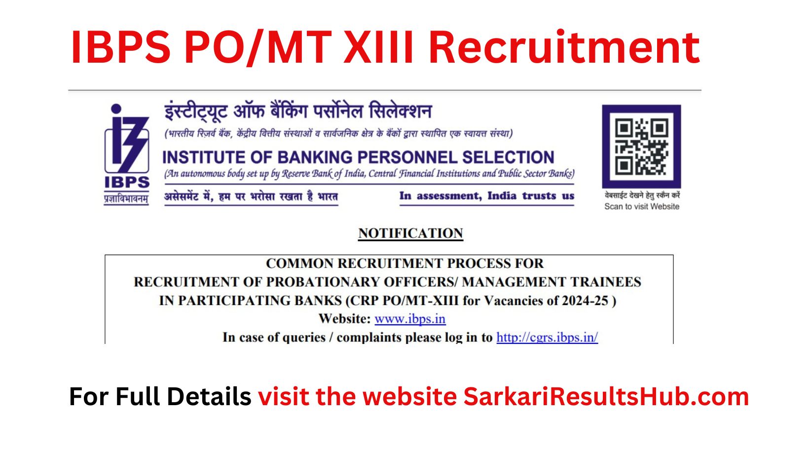 IBPS PO/MT XIII Recruitment-2023