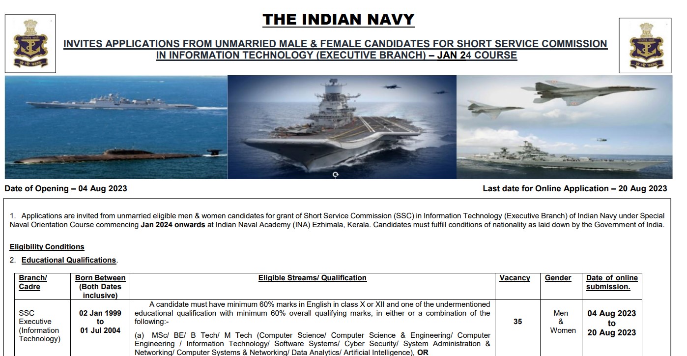 Join Indian Navy