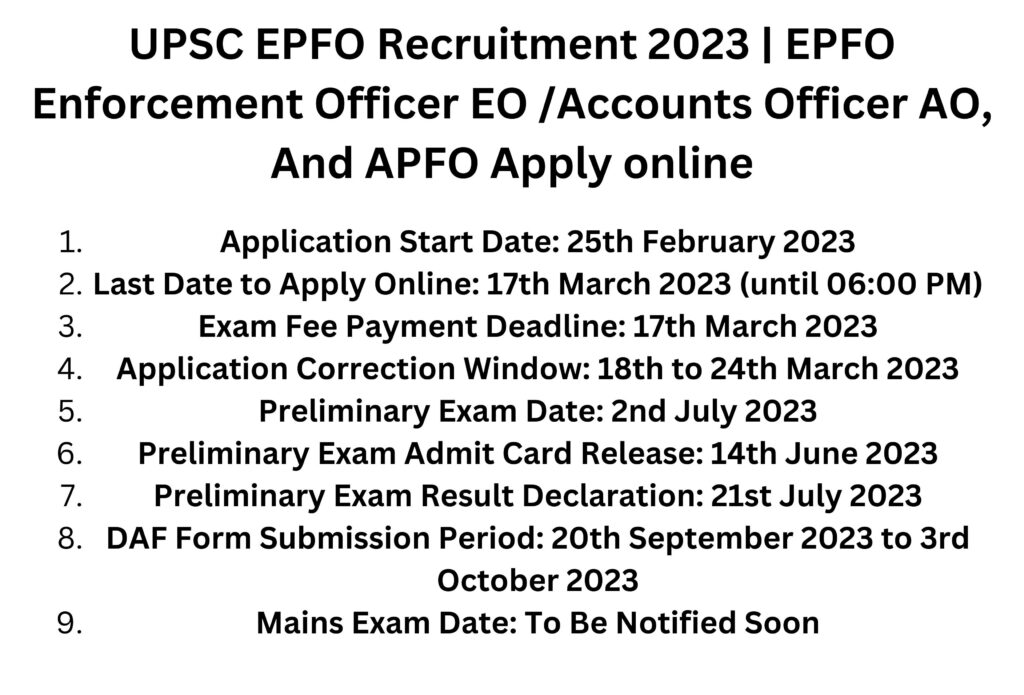 UPSC EPFO Recruitment 2023