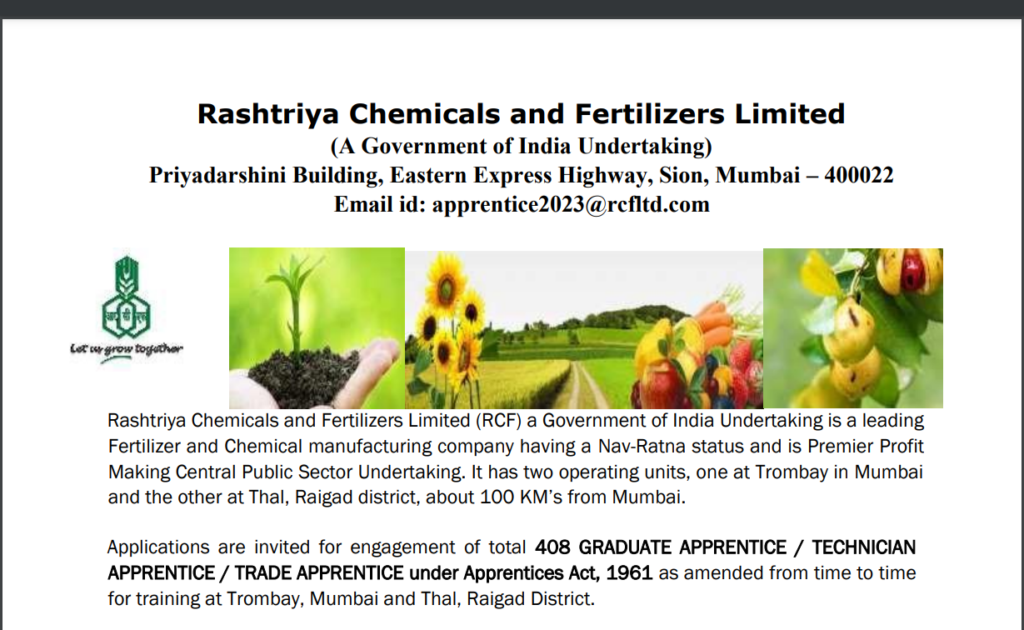 RCF Apprentice Recruitment 2023