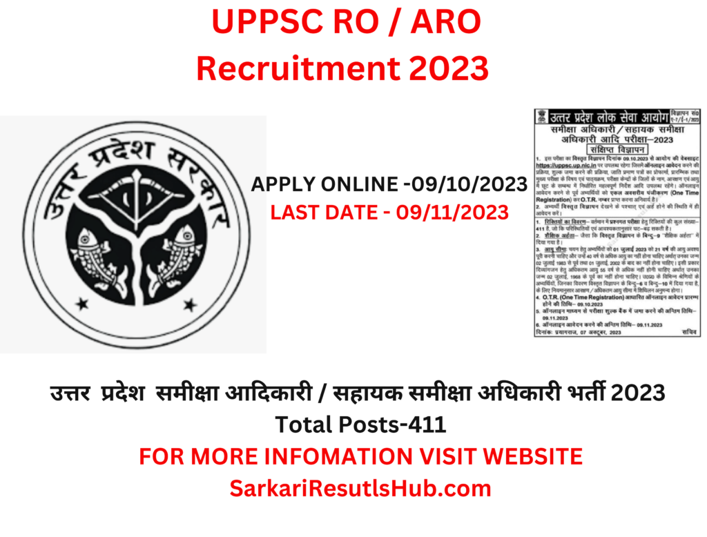 UPPSC RO / ARO Recruitment 2023