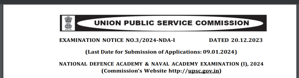 UPSC NDA & NA Examination 2024 