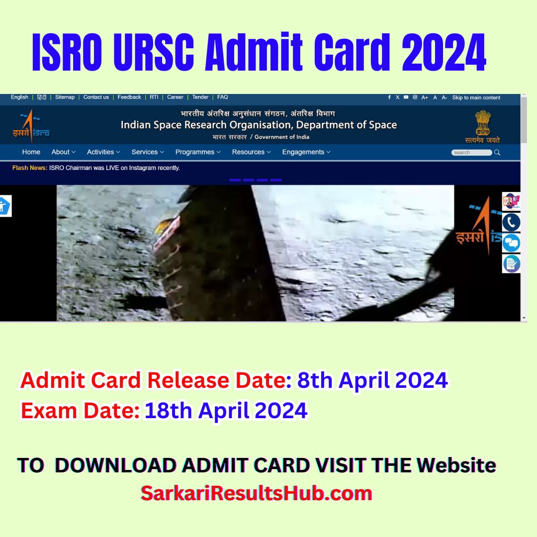 ISRO URSC Admit Card 2024