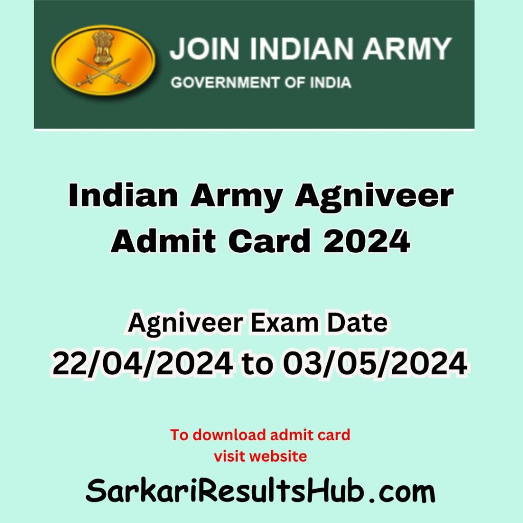 Indian Army Agniveer Admit Card 